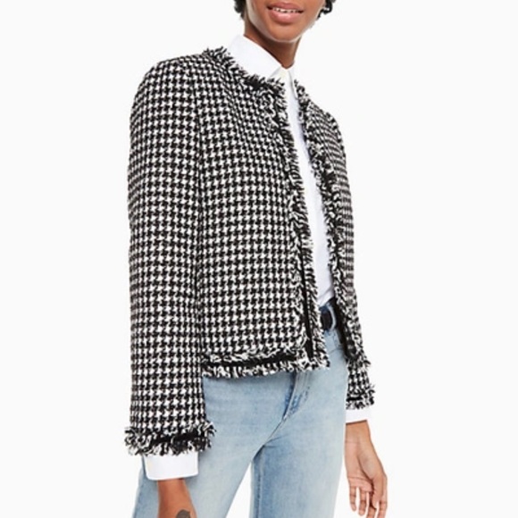 Kate Spade houndstooth tweed jacket - Picture 2 of 9